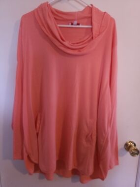 New Directions Studio Tunic Top Shirt Long Sleeve Cowl Neck Pockets Plus Sz 4X